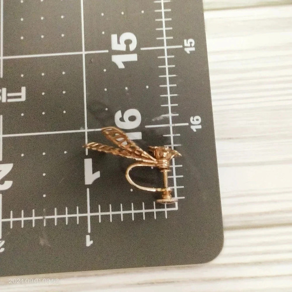 Women's Fashion Gold Tone Faux Pearl Drop Boho Unique Screwback Earrings - Picture 6 of 10